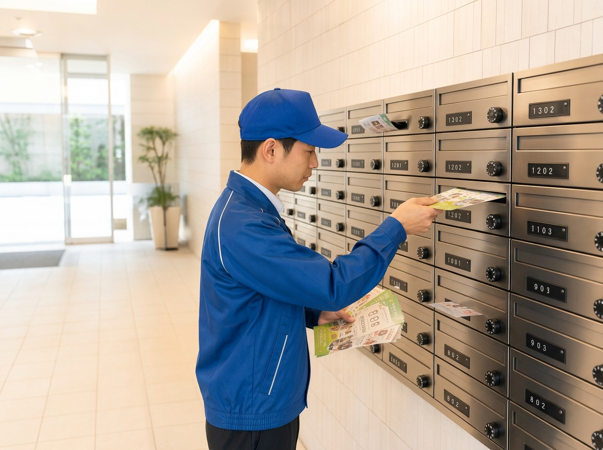 集合住宅のポストへのチラシ配布
